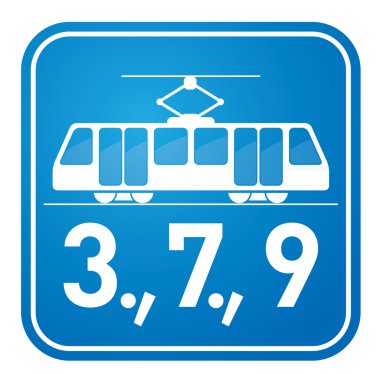 Tram sign clipart