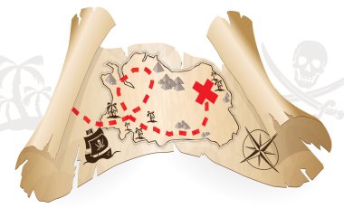 Pirate map clipart