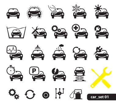 Car service icons, set clipart