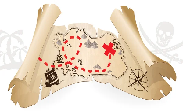Mappa dei pirati — Vettoriale Stock