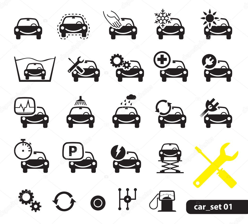 Car service icons, set