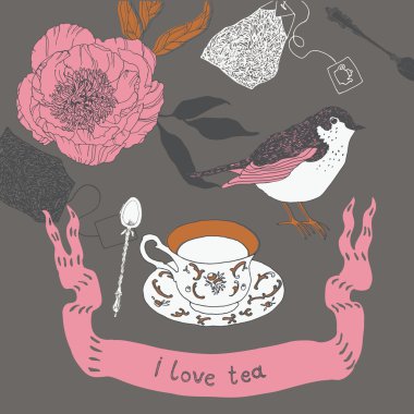 I Love Tea clipart