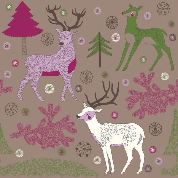 Weihnachtliche Hirsche — Stockvektor