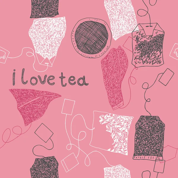 I Love Tea — Stock Vector