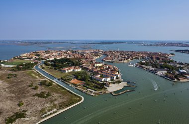 İtalya, Venedik, murano Adası ve Venedik lagün havadan görünümü