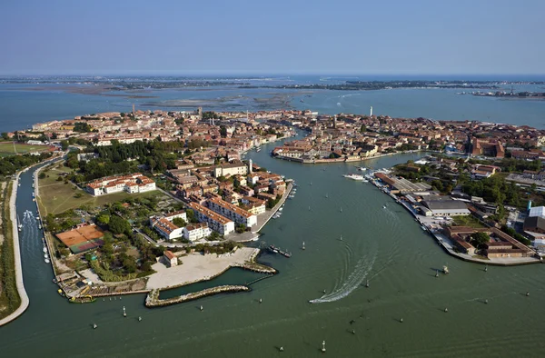Italie, Venise, île de Murano et lagune vénitienne vue aérienne — Photo