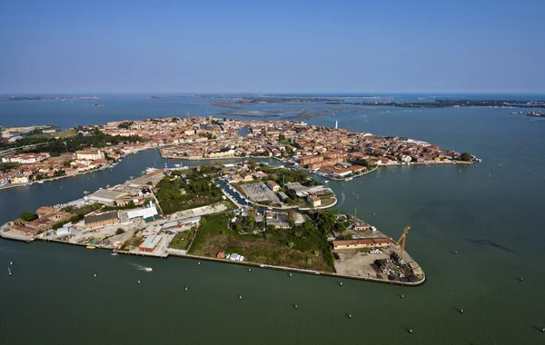 Italië, Venetië, eiland murano en luchtfoto uitzicht op de Venetiaanse lagune — Stockfoto