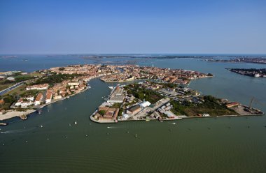 İtalya, Venedik, murano Adası ve Venedik lagün havadan görünümü