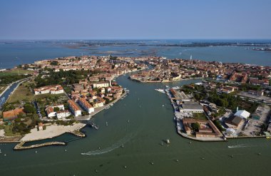 İtalya, Venedik, murano Adası ve Venedik lagün havadan görünümü