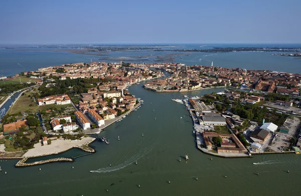 Ιταλία, Βενετία, στο νησί Μουράνο και βενετσιάνικης λιμνοθάλασσας αεροφωτογραφία — Φωτογραφία Αρχείου