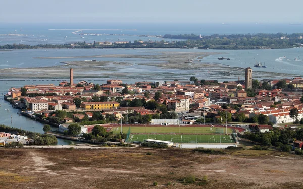 Italië, Venetië, eiland murano en luchtfoto uitzicht op de Venetiaanse lagune — Stockfoto