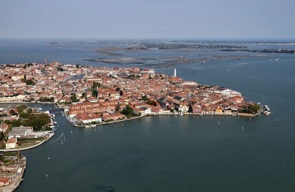 Itália, Veneza, Ilha Murano e vista aérea da lagoa veneziana — Fotografia de Stock