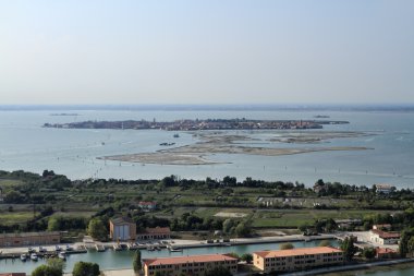 İtalya, Venedik, murano Adası ve Venedik lagün havadan görünümü