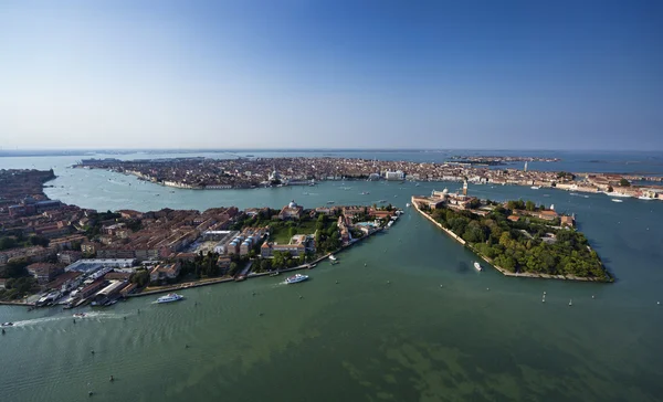 Italie, Venise, vue aérienne de la ville et du lagon vénitien — Photo