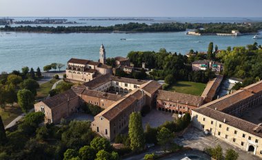 Italy, Venice, aerial view of the St. Nicolò di Lido Monastery