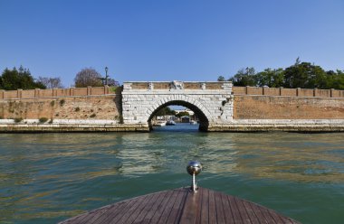 Italy, Venice, aproaching the Nicelli airport on a taxi motor boat clipart