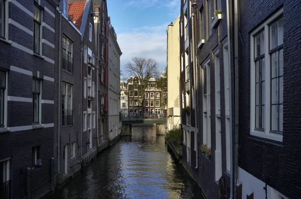 Голландия, Амстердам, вид на один из многих каналов — стоковое фото