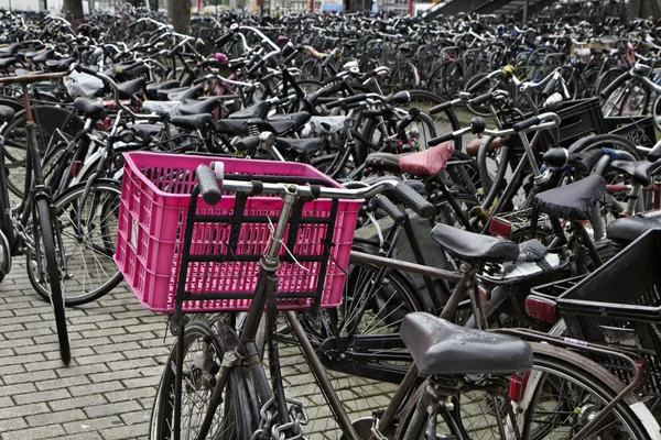 Голландия, Амстердам, стоянка велосипедов — стоковое фото