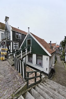 olland, volendam Köyü, tipik eski Hollanda Evi