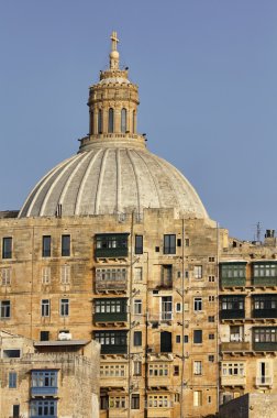 Malta Adası, valletta ve st. john co-katedral 's kubbe görünümü