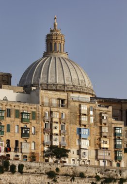 Malta Adası, valletta ve st. john co-katedral 's kubbe görünümü