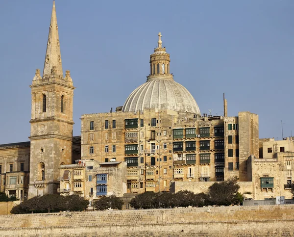 Malta Island, view of Valletta and St. John Co-Cathedral's dome — Stock Photo, Image