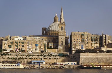 Malta Adası, valletta ve st. john co-katedral 's kubbe görünümü