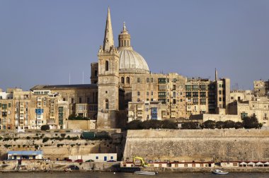 Malta Island, view of Valletta and St. John Co-Cathedral's dome clipart