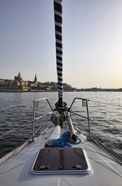 Stock image Malta Island, entering the port of Valletta on a sailing boat