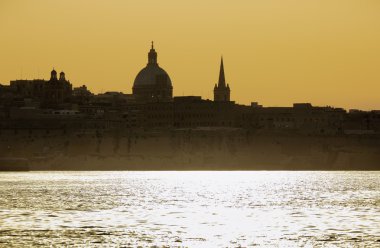 Malta Adası, valletta ve st. john co-katedral 's kubbe görünümü