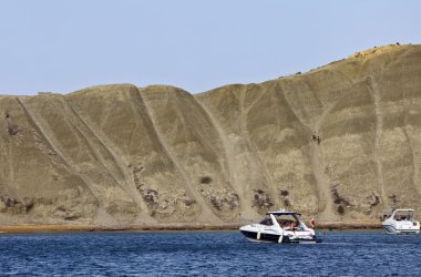 Malta Island, view of the southern rocky coastline of the Island clipart