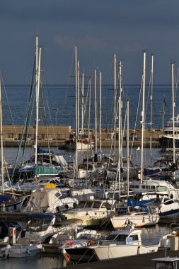 İtalya, siciliy, Akdeniz, marina di ragusa, lüks yatların görünümü