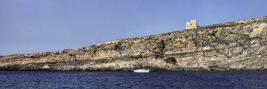 Malta, Gozo Island, view of the rocky coastline of the island clipart