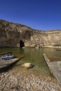 Malta, gozo Adası, dwejra iç lagoon view