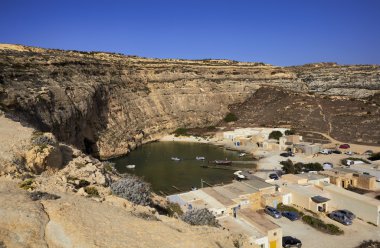 Malta, gozo Adası, dwejra iç lagoon view