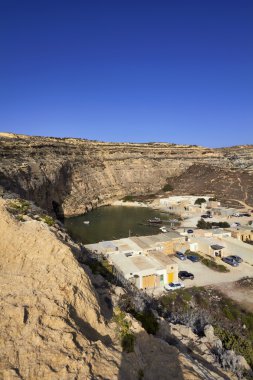 Malta, gozo Adası, dwejra iç lagoon view