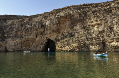 Malta, gozo Adası, dwejra iç lagoon view