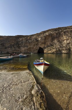 Malta, gozo Adası, dwejra iç lagoon view