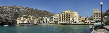 Malta, gozo Adası, xlendi şehrin panoramik görünüm