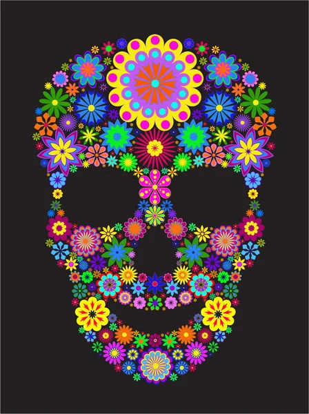 Flower skull — Stock Vector