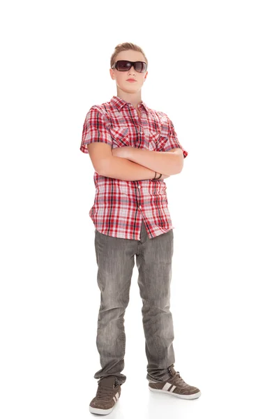Πορτρέτο ενός έφηβου αγοριού με γυαλιά ηλίου — Φωτογραφία Αρχείου