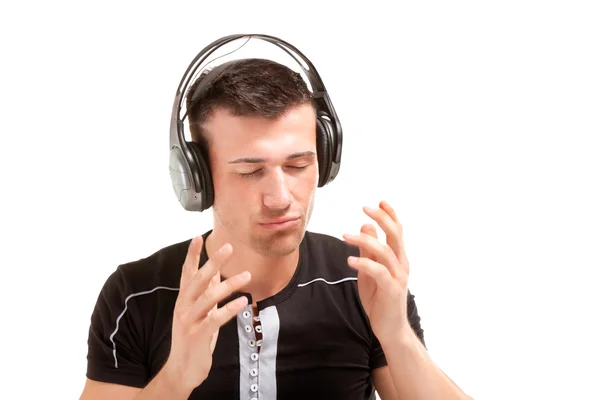 Jonge mannen die de muziek voelen — Stockfoto