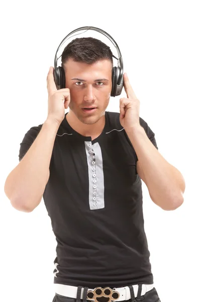 Young men feeling the music — Stock Photo, Image