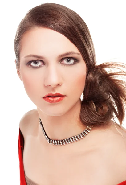 Gyönyörű szőke nő-, frizura divat — Stock Fotó