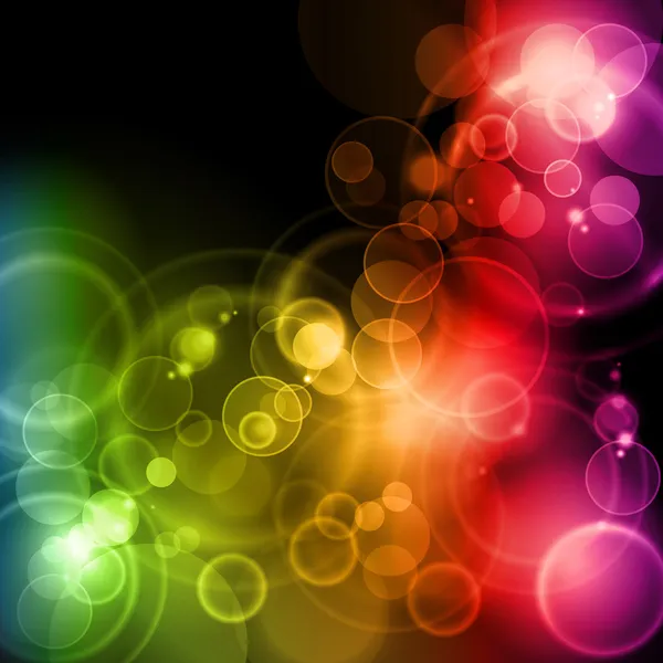 Luces mágicas en colores arco iris — Vector de stock