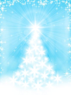 Light blue Christmas card clipart