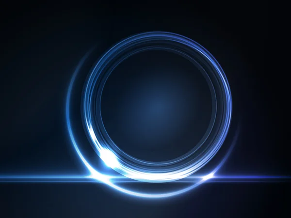 Cadre rond bleu brillant pour votre texte — Image vectorielle