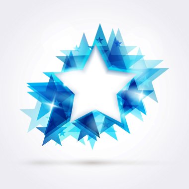 Abstract blue star clipart