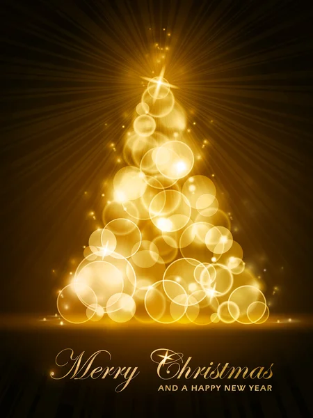 Altın stilize Noel ağacı — Stok Vektör