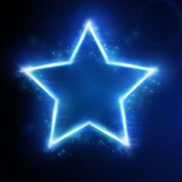 蓝色星与光效果 — 图库矢量图片